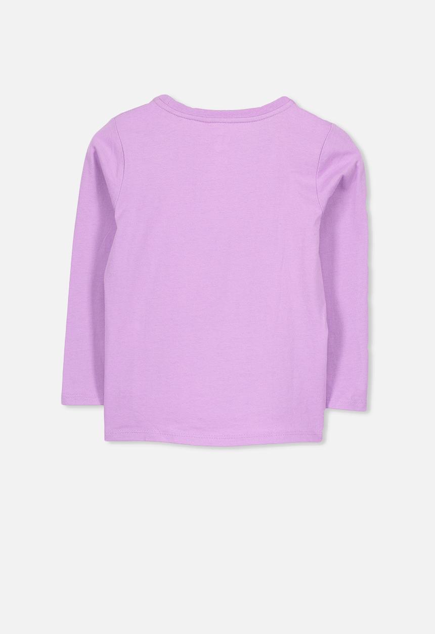 Cotton On - Stevie long sleeve heart tee - lavender & sequins