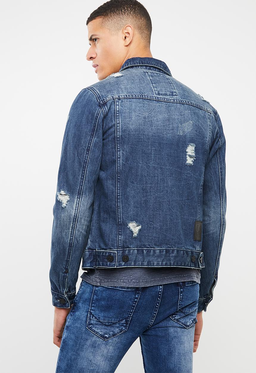 S.P.C.C - Printed pocket denim jacket - blue