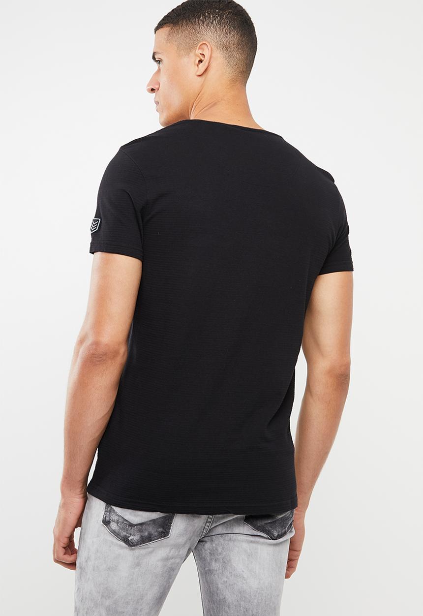 S.P.C.C - Shadow stripe logo tee - black