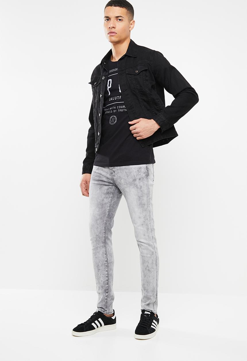 S.P.C.C - Sabre jeans in heavy bleach wash - grey