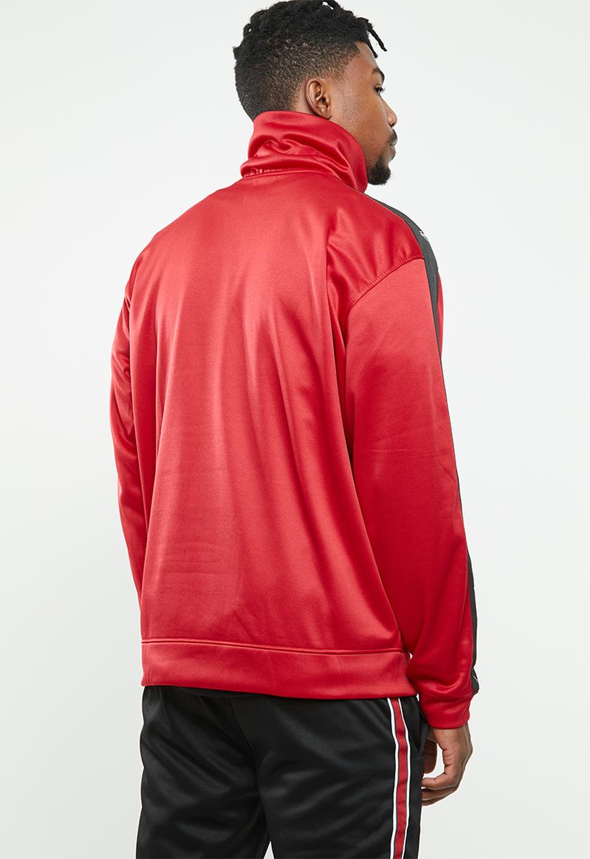 Mennace - Relaxed tricot knit half-zip track top - red