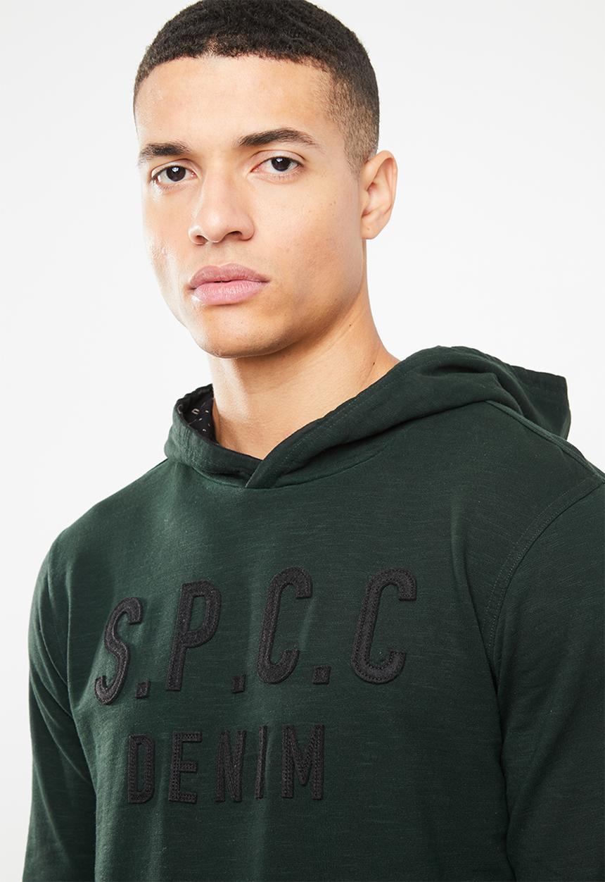 S.P.C.C - Applique printed hoodie - green