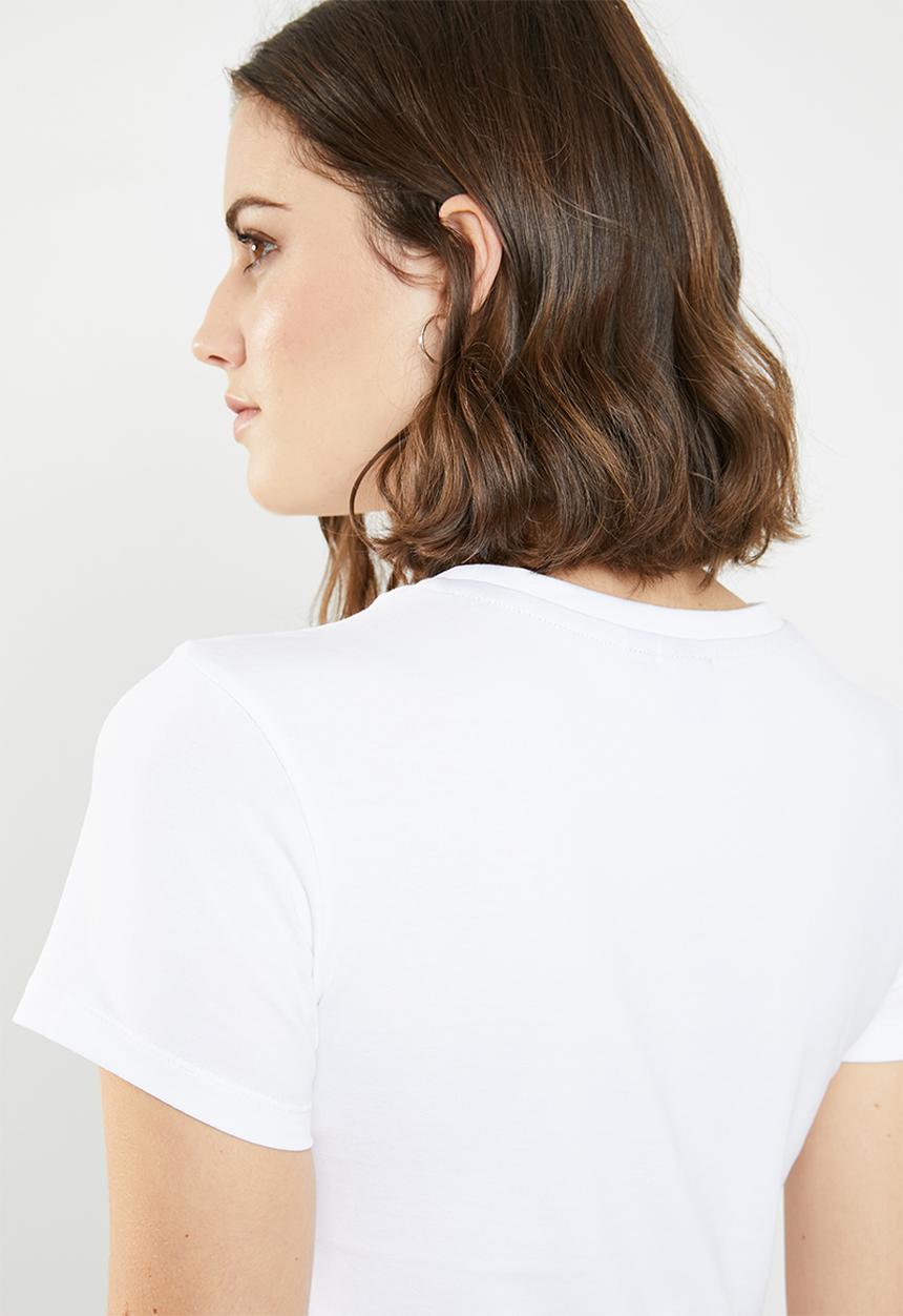 POLO - Alana printed tee - white