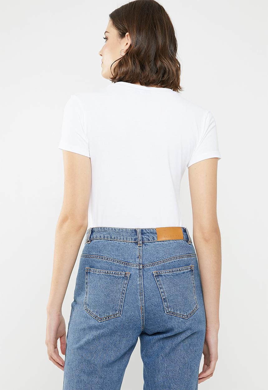 POLO - Alana printed tee - white