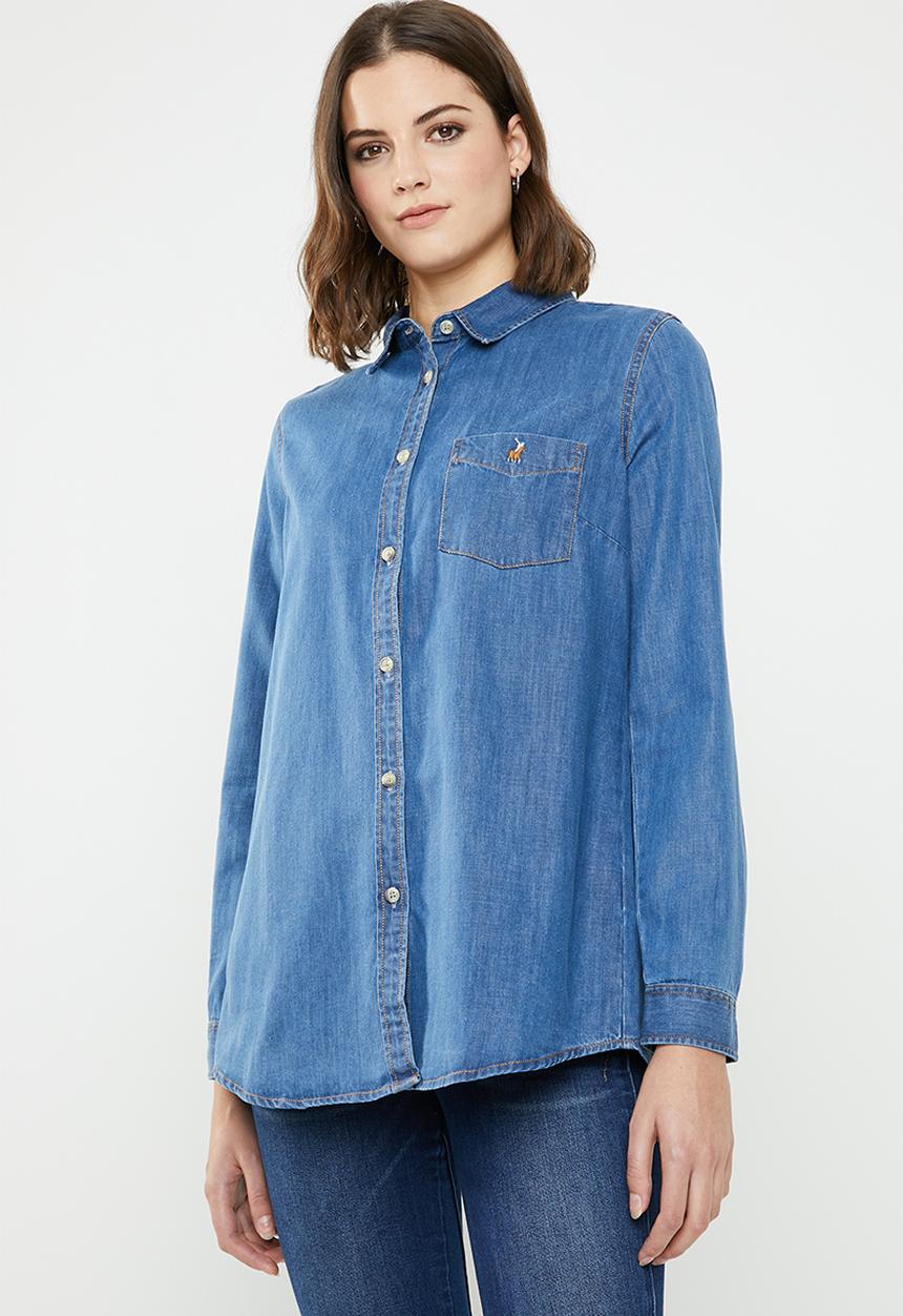 POLO - Eva denim shirt - blue