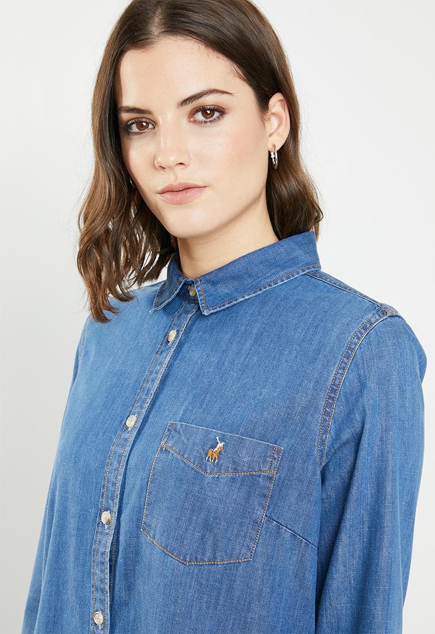 POLO - Eva denim shirt - blue