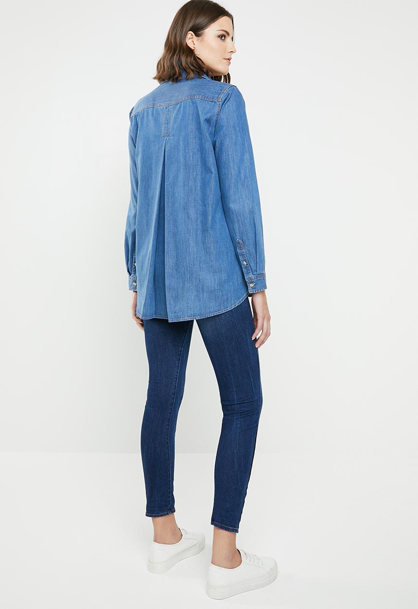 POLO - Eva denim shirt - blue