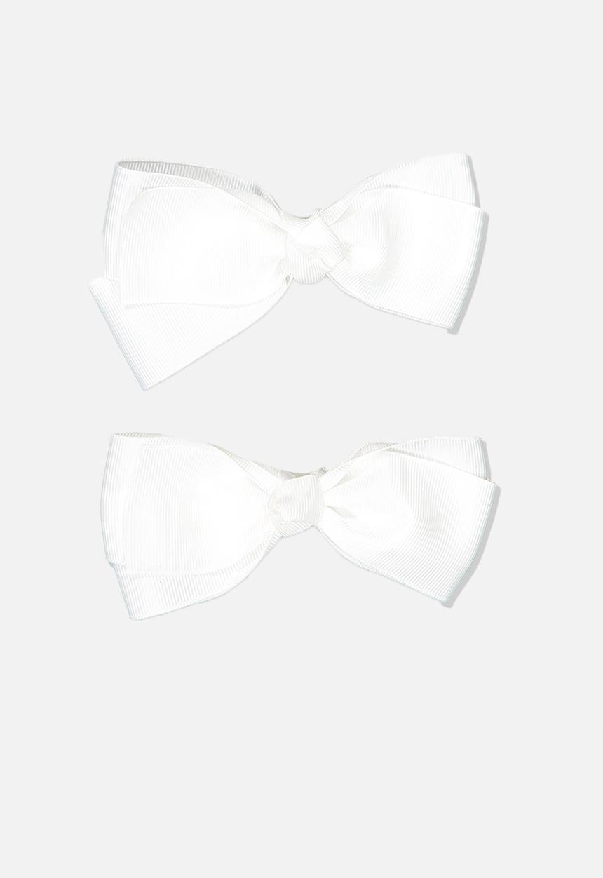 Cotton On - Hair big bow clips - white