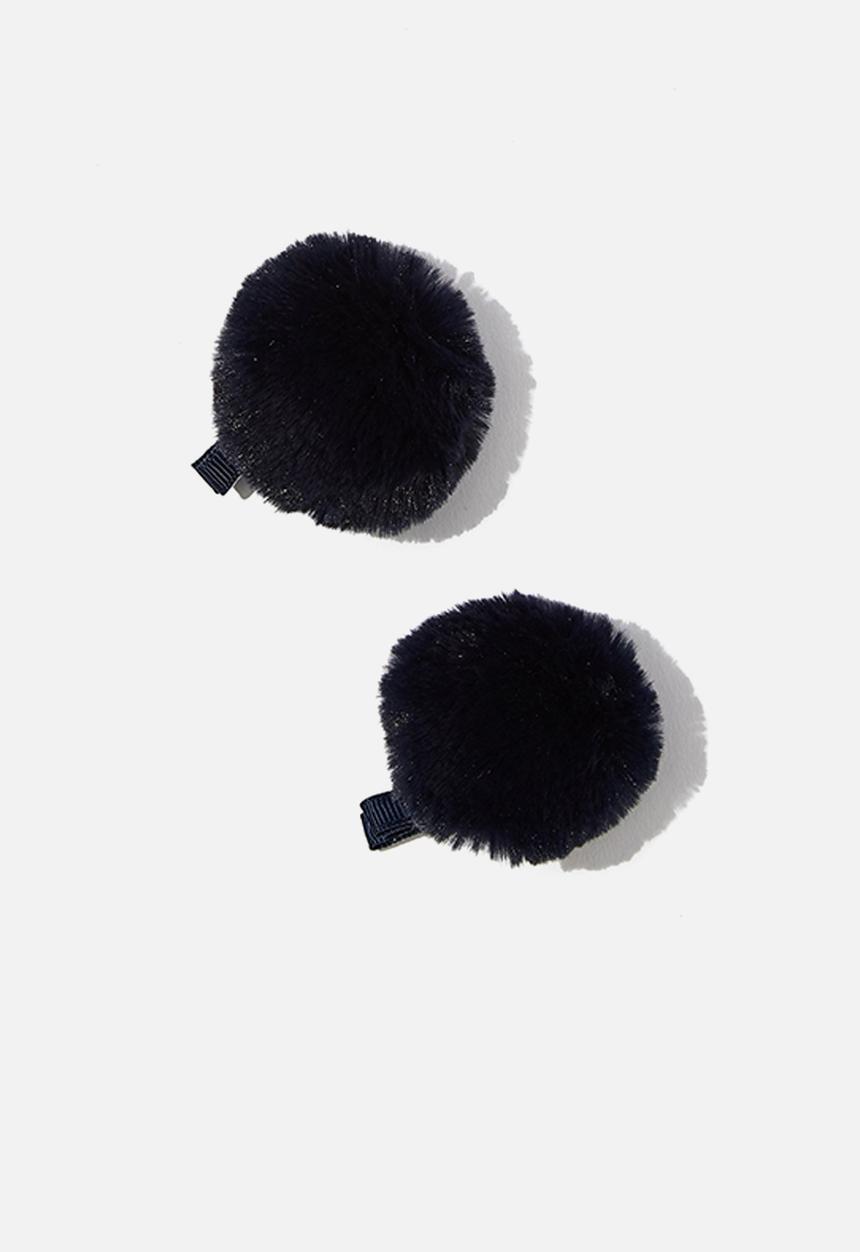 Cotton On - Hair pom pom clips - navy