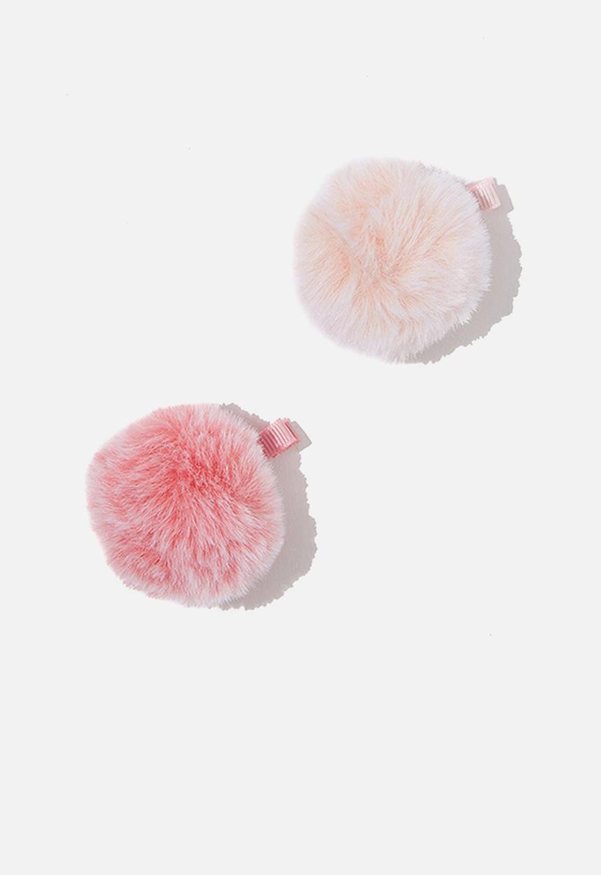 Cotton On - Hair pom pom clips - pink