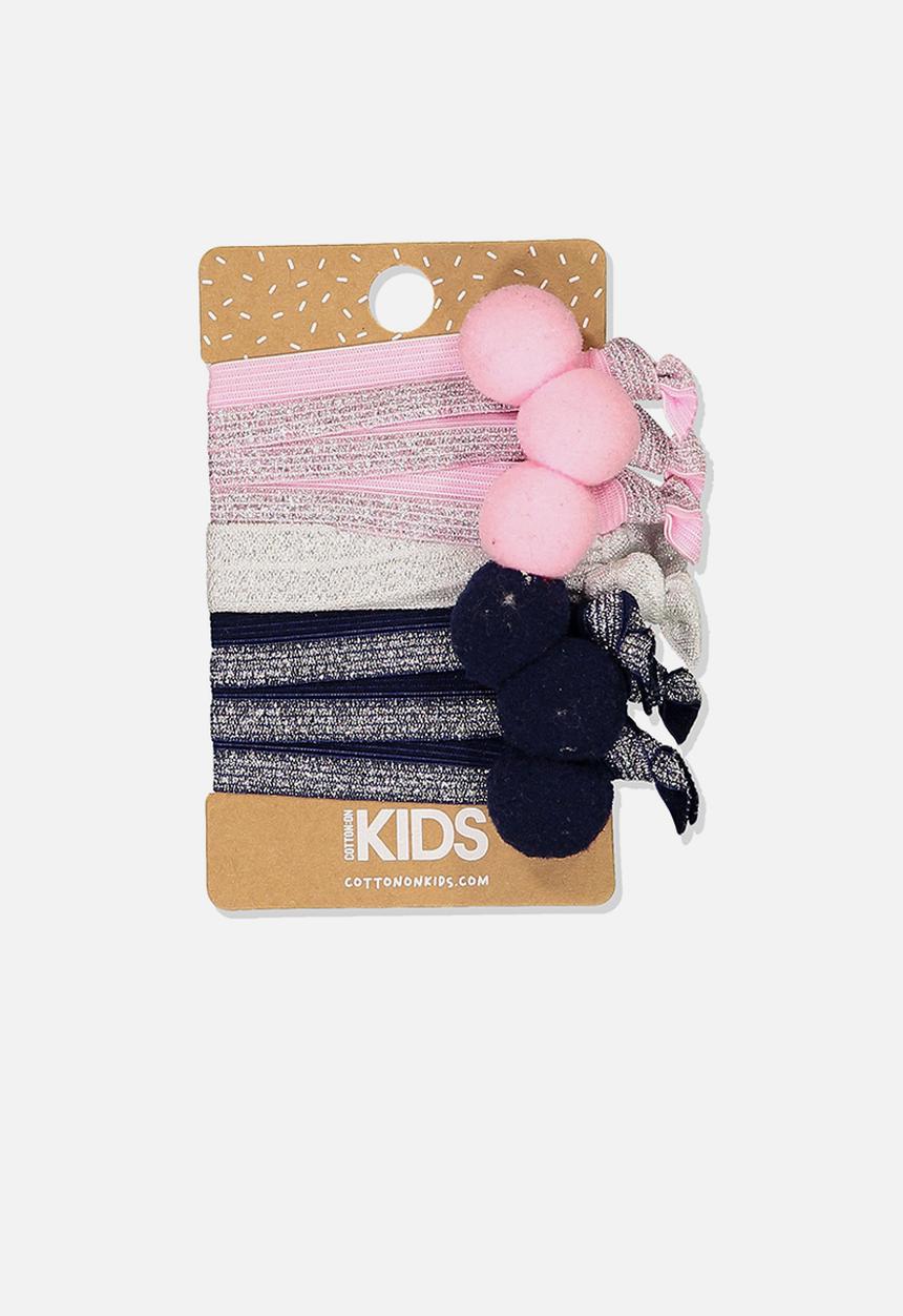 Cotton On - Knot messy silver glitter hairties - multi 