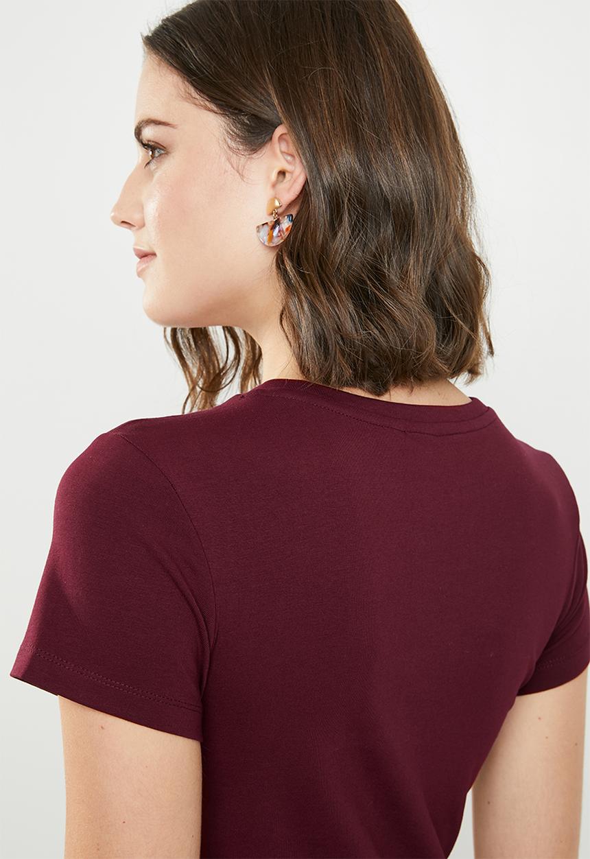 POLO - Blaire printed tee - burgundy