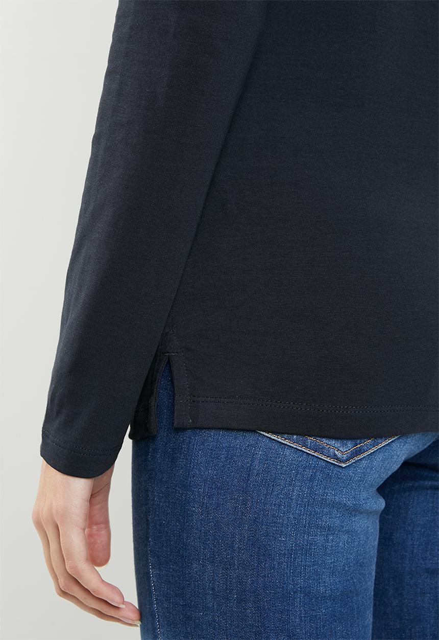 POLO - Emily long sleeve pony tee - navy