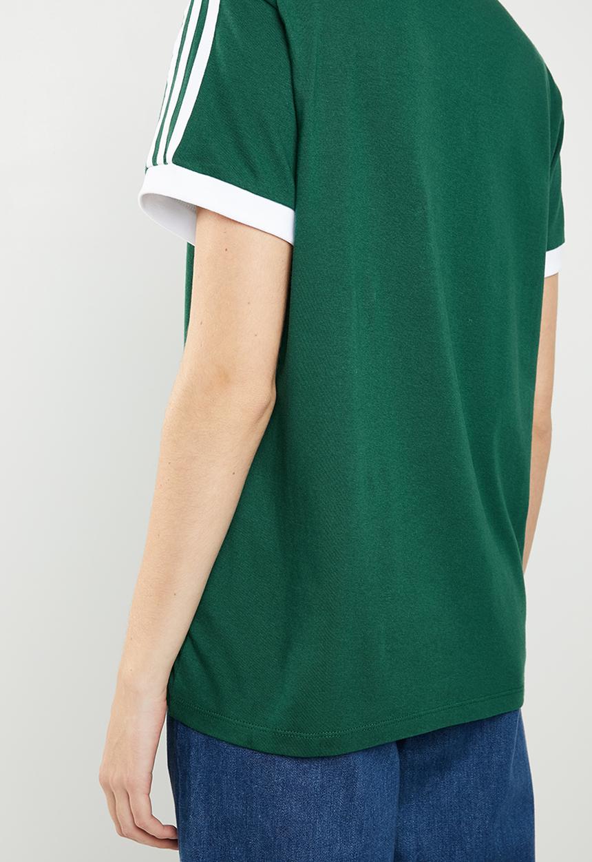 adidas Originals - 3 stripes tee - green & white
