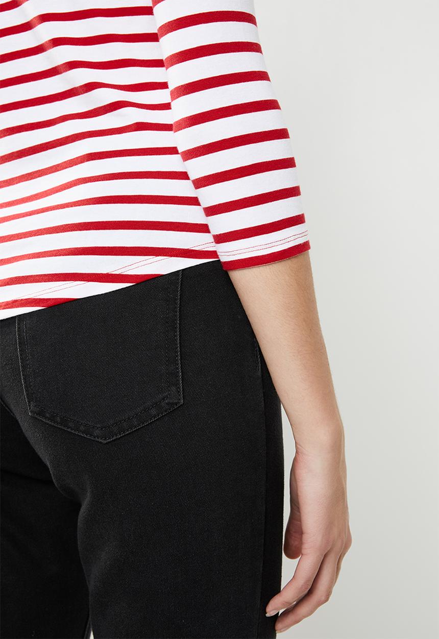 New Look - Breton stripe top - red & white