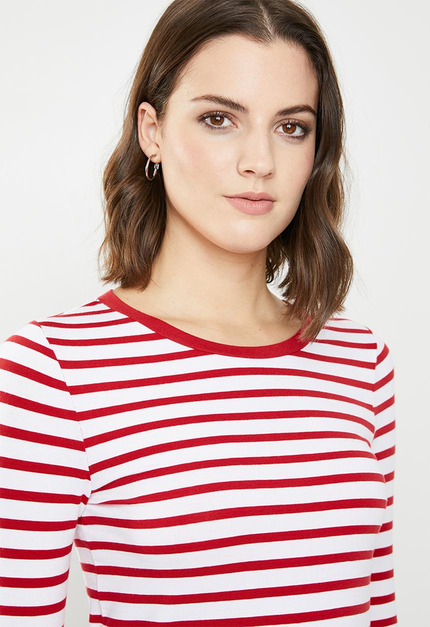 New Look - Breton stripe top - red & white