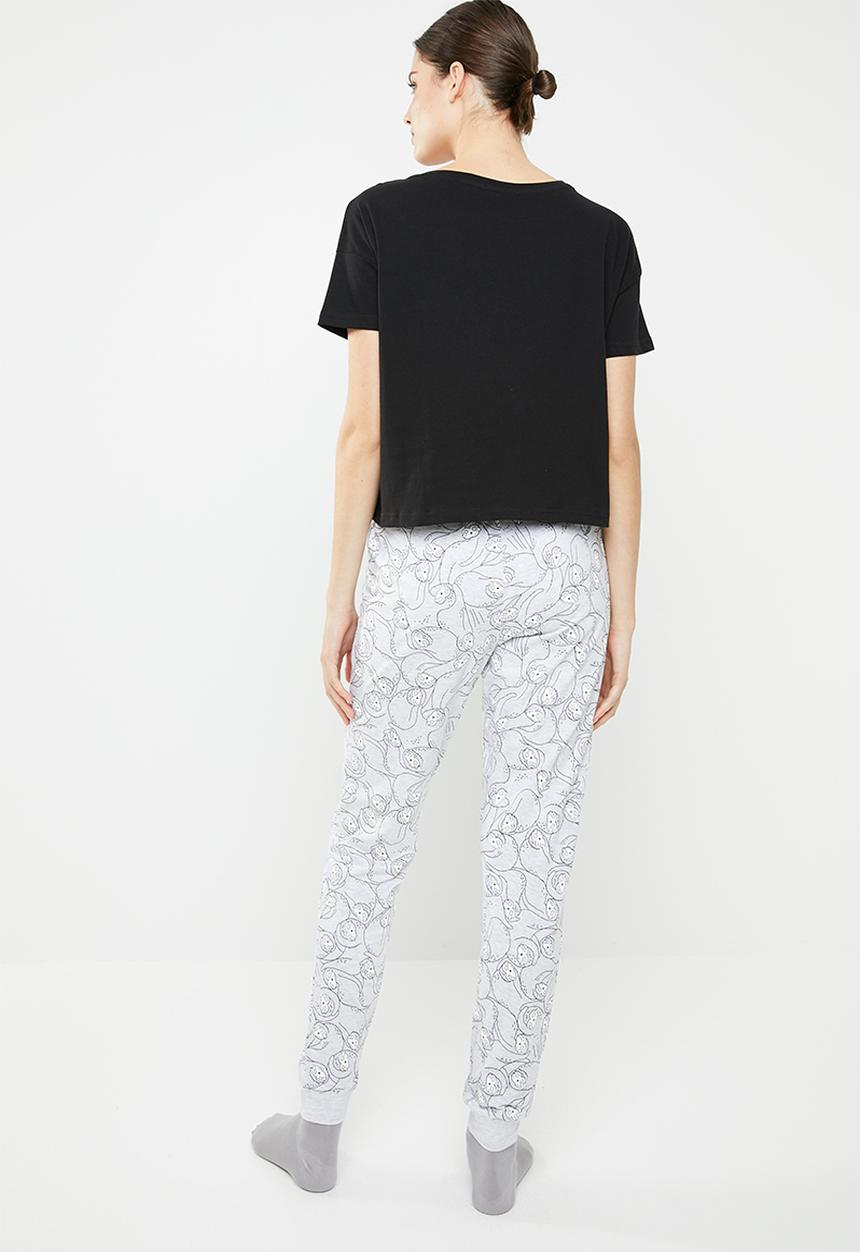 New Look - Lazy sloth jogger pyjama set - multi