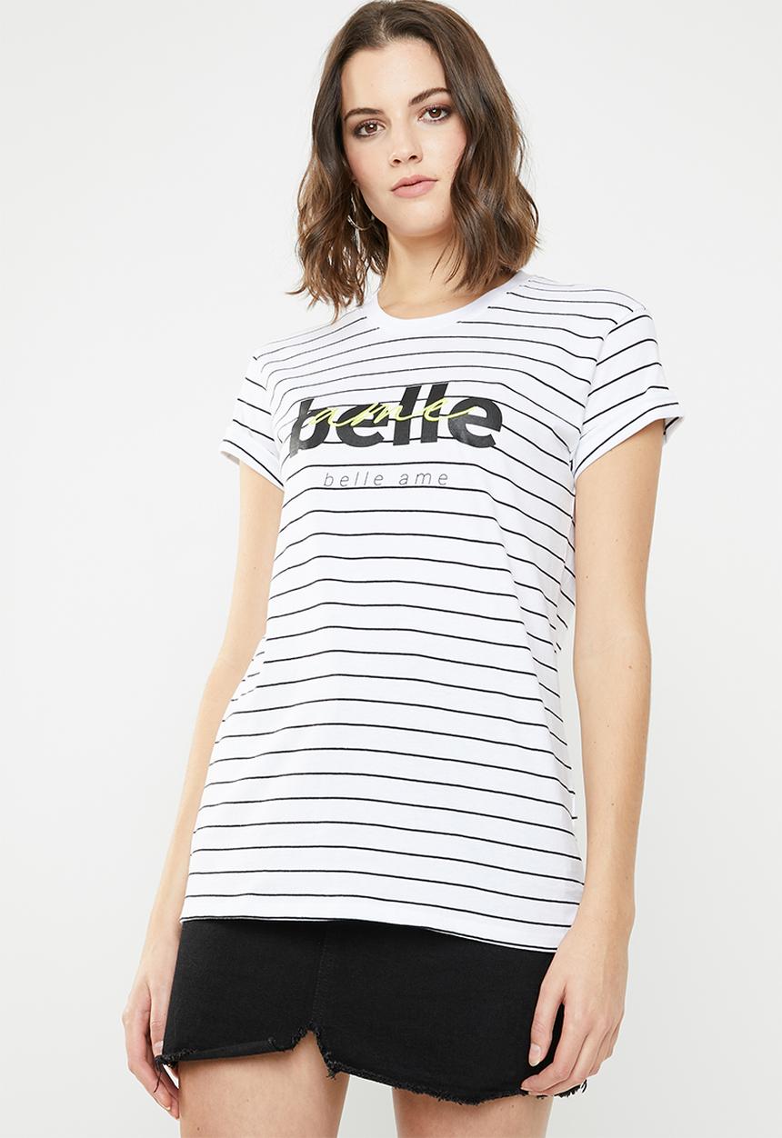 Cotton On - Classic slogan tee - white & black