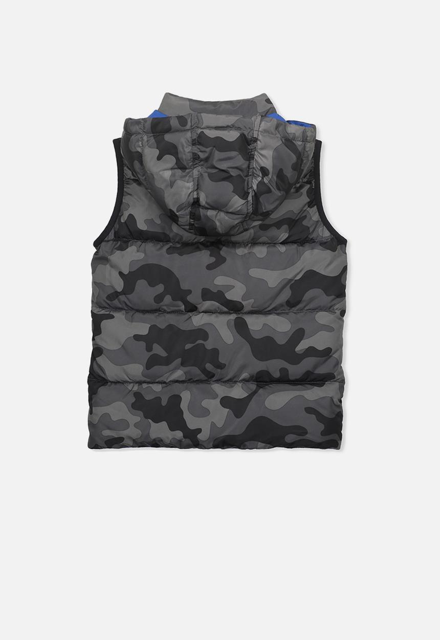 Cotton On - Camo puffer vest - black & grey