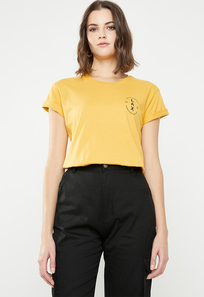 Cotton On - Classic slogan tee - yellow