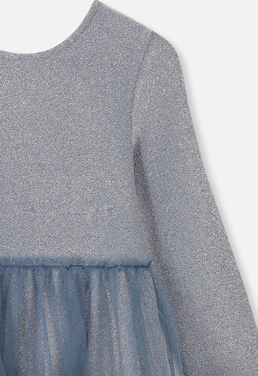 Cotton On - Long sleeve tulle dress - grey & blue