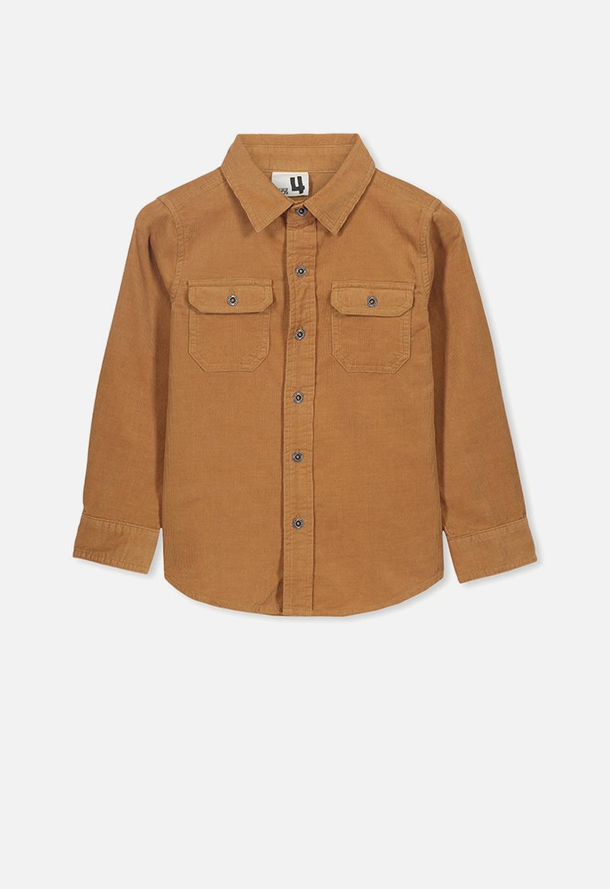 Cotton On - Noah long sleeve shirt - tan