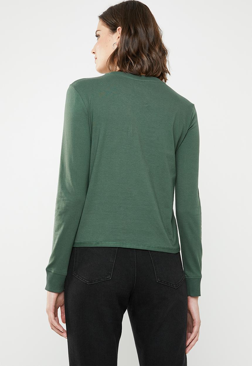 Cotton On - Classic slogan long sleeve - green