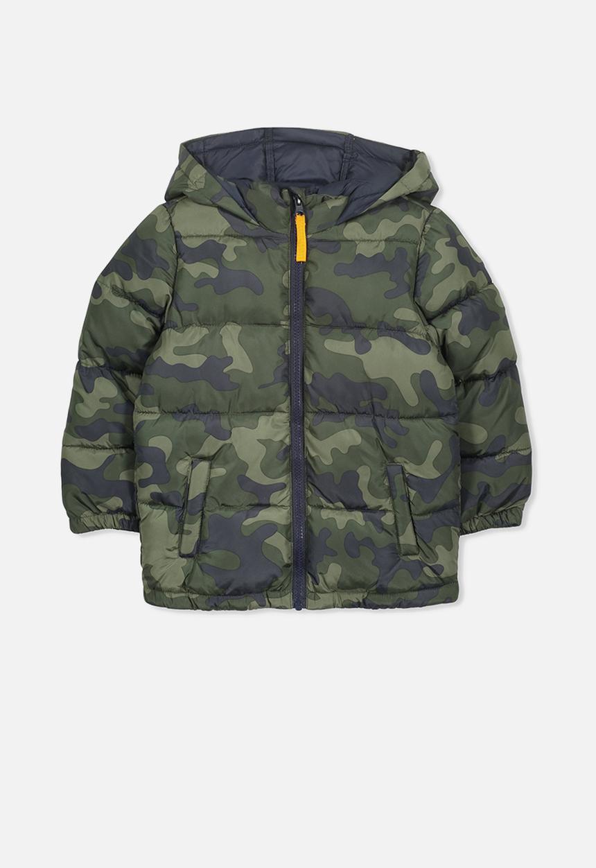 Cotton On - Frankie  camo puffer jacket - green & black