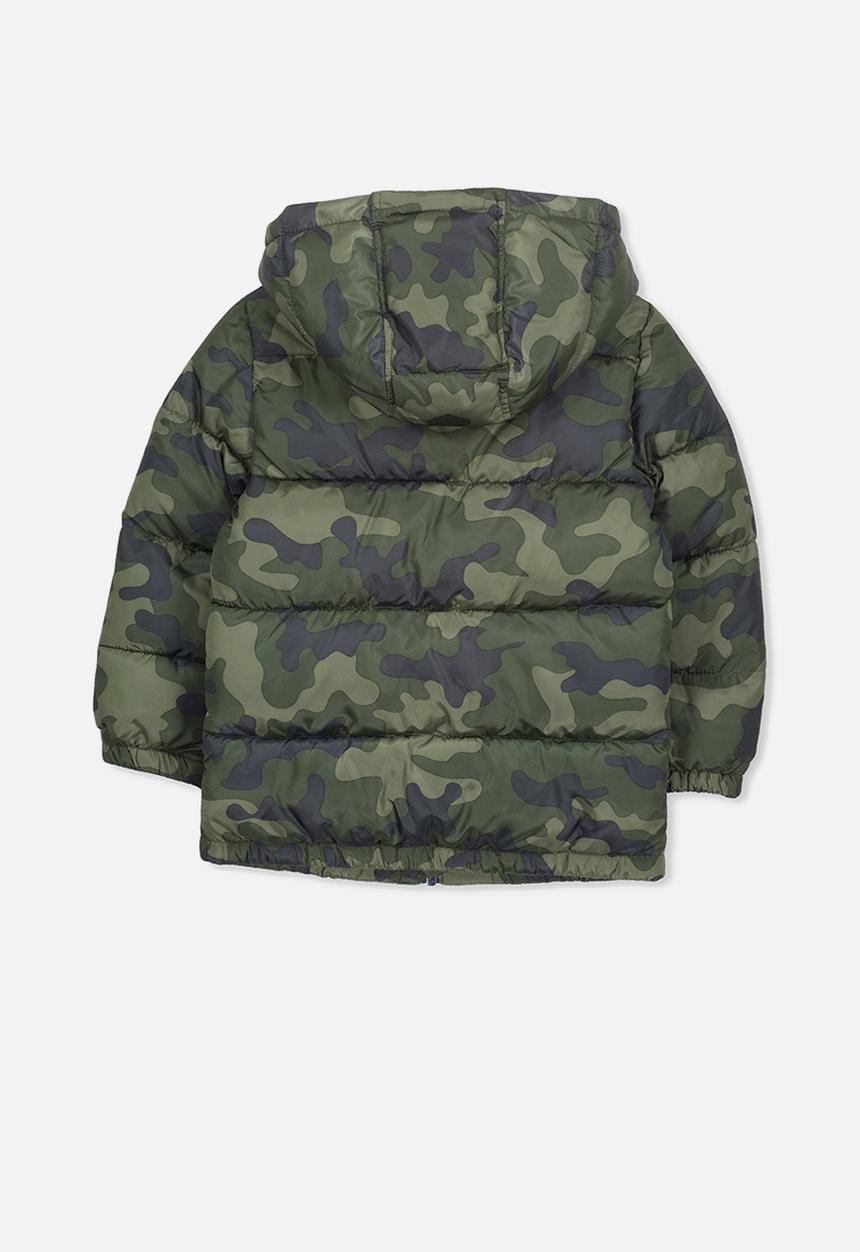 Cotton On - Frankie  camo puffer jacket - green & black