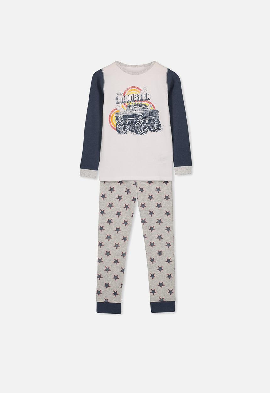 Cotton On - Jack boys long sleeve waffle pyjama - multi
