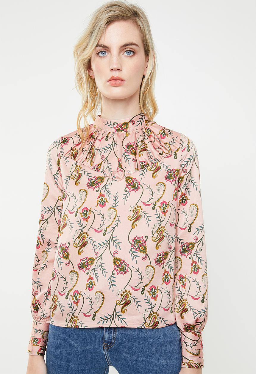 ONLY - Cassidy baroque printed blouse - pink