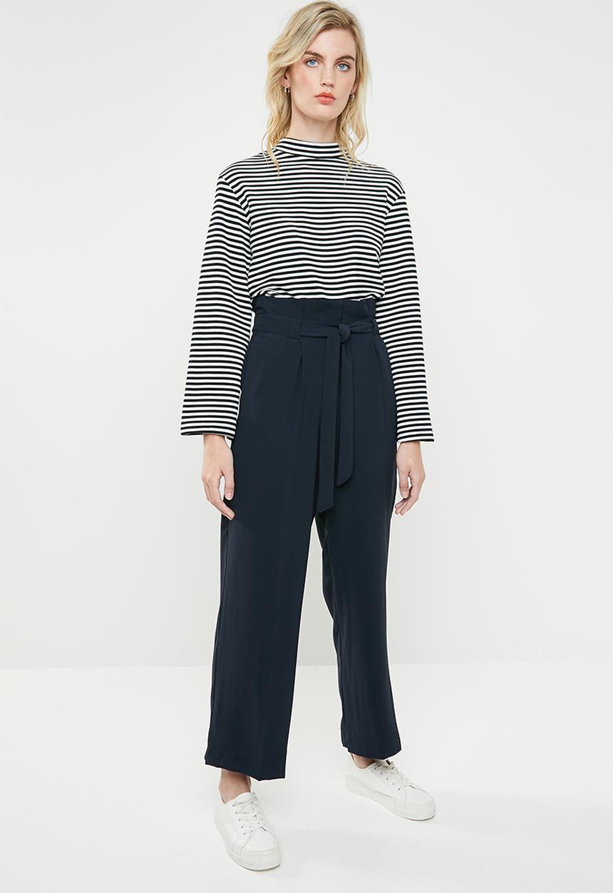 ONLY - High waist paperbag pants - navy