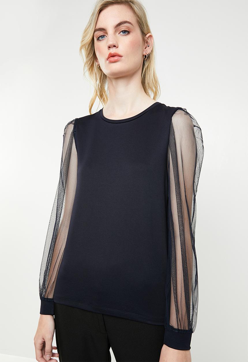 ONLY - Bonne long sleeve top - navy