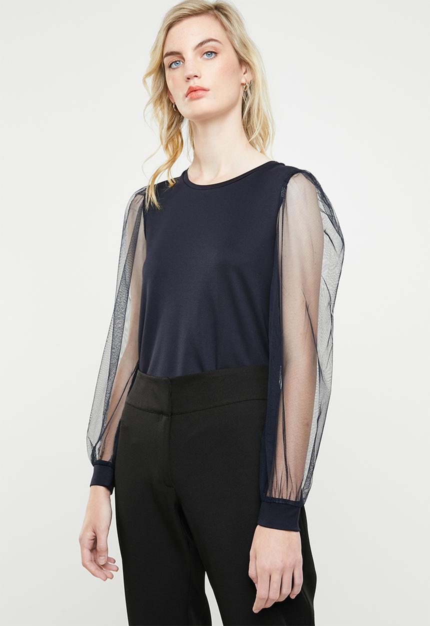 ONLY - Bonne long sleeve top - navy