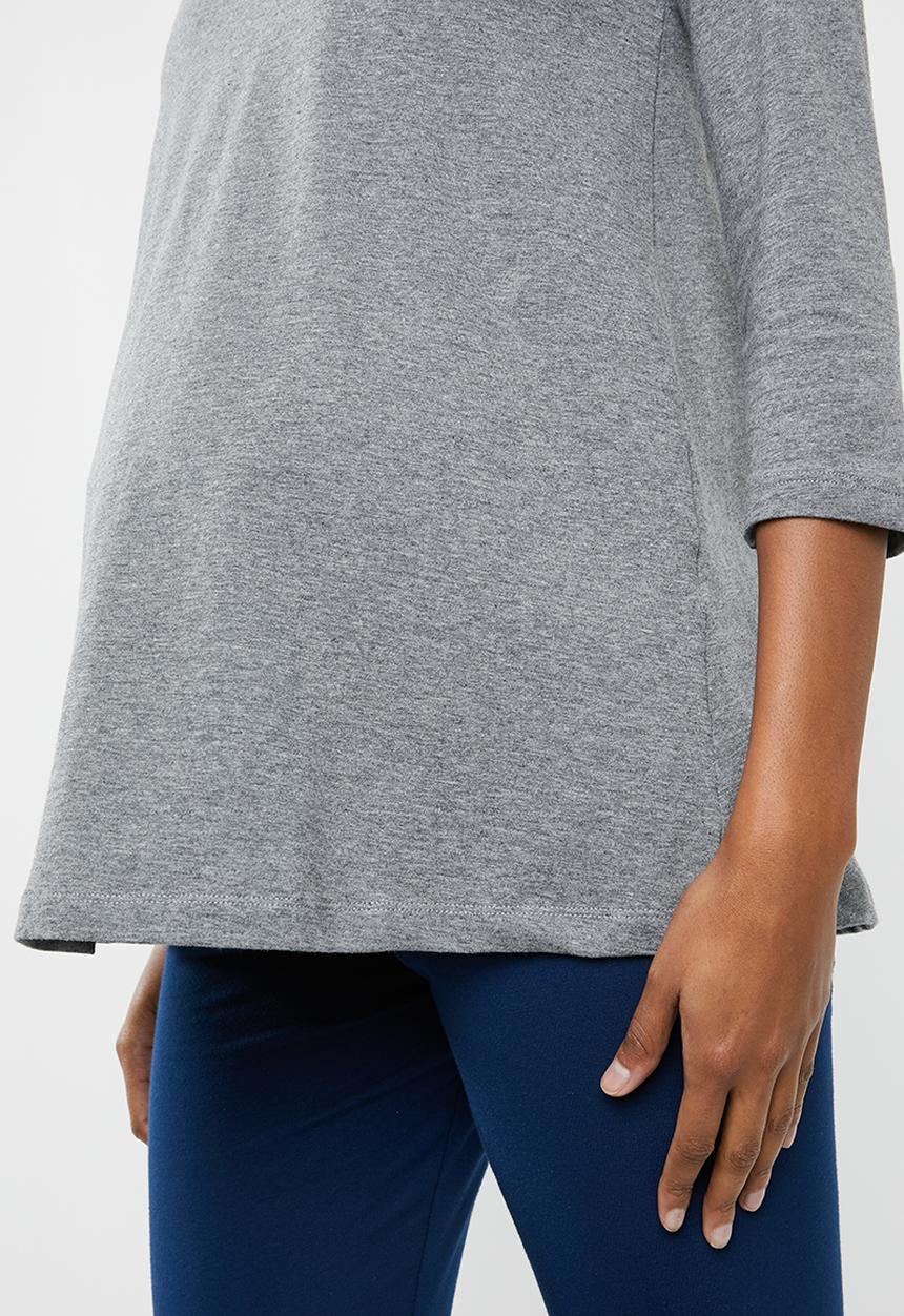 edit Maternity - Maternity Quality stretch v-neck top - grey