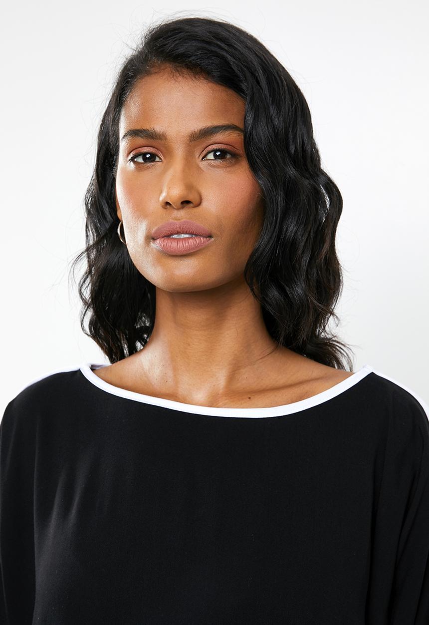 edit Maternity - Contrast binding shell blouse - black 
