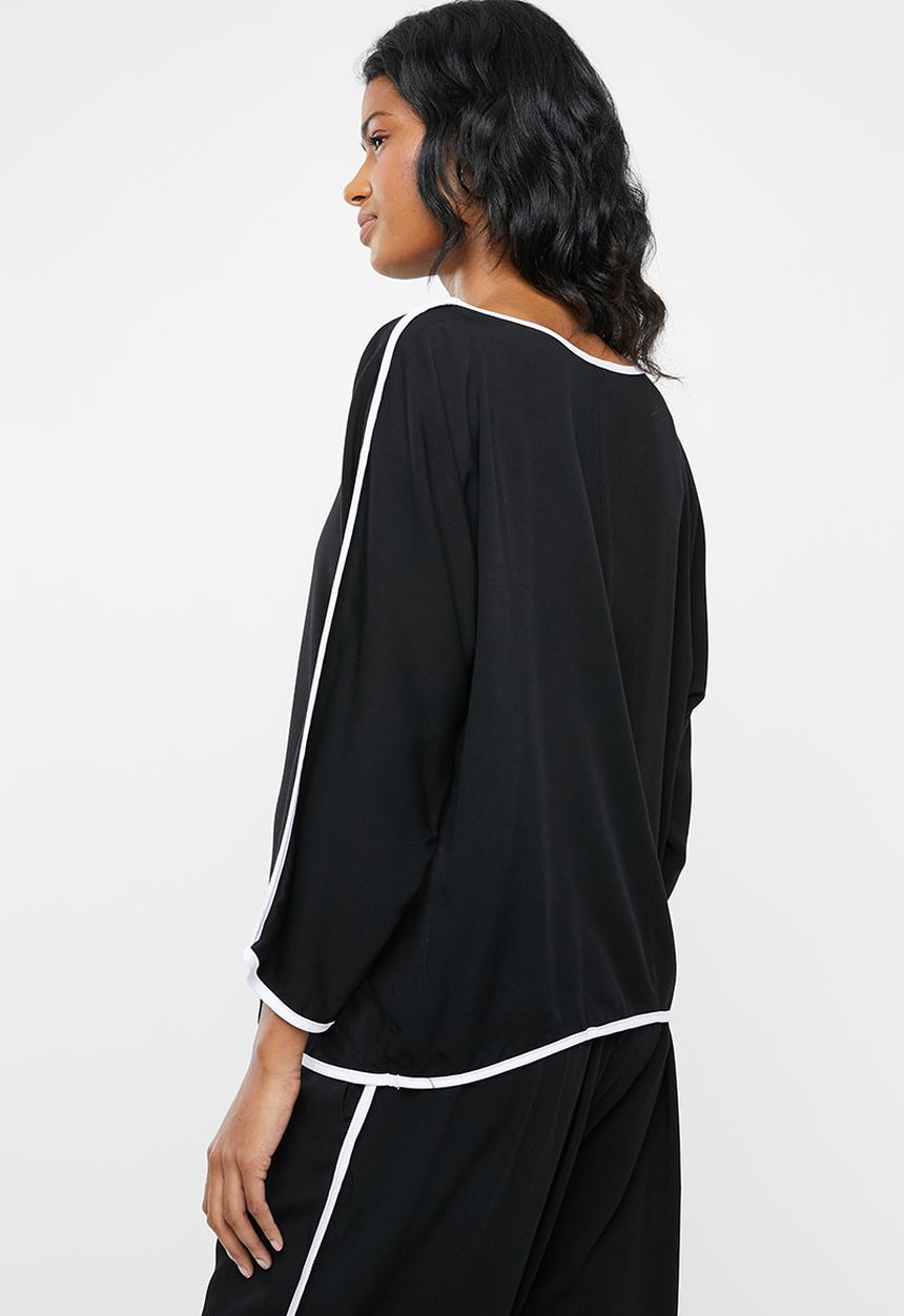 edit Maternity - Contrast binding shell blouse - black 