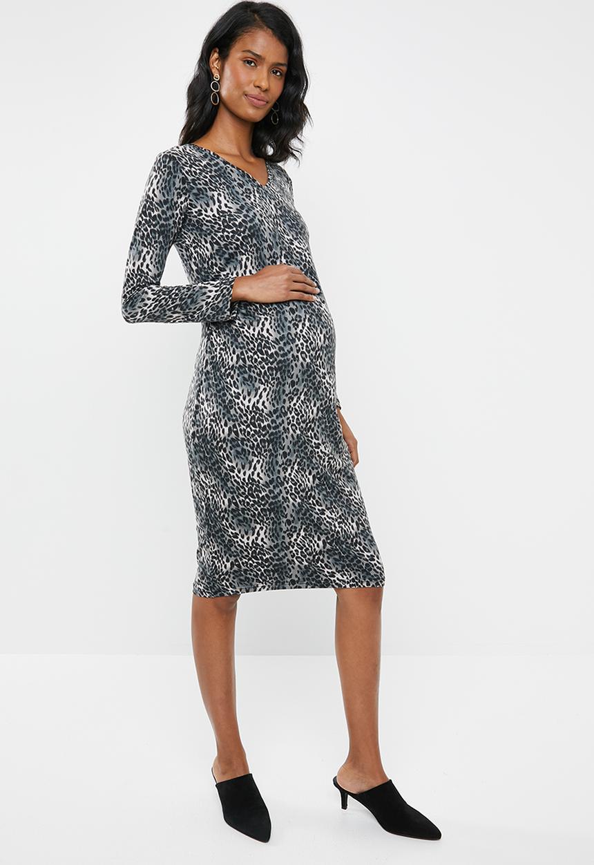edit Maternity - V-neck bodycon dress - multi