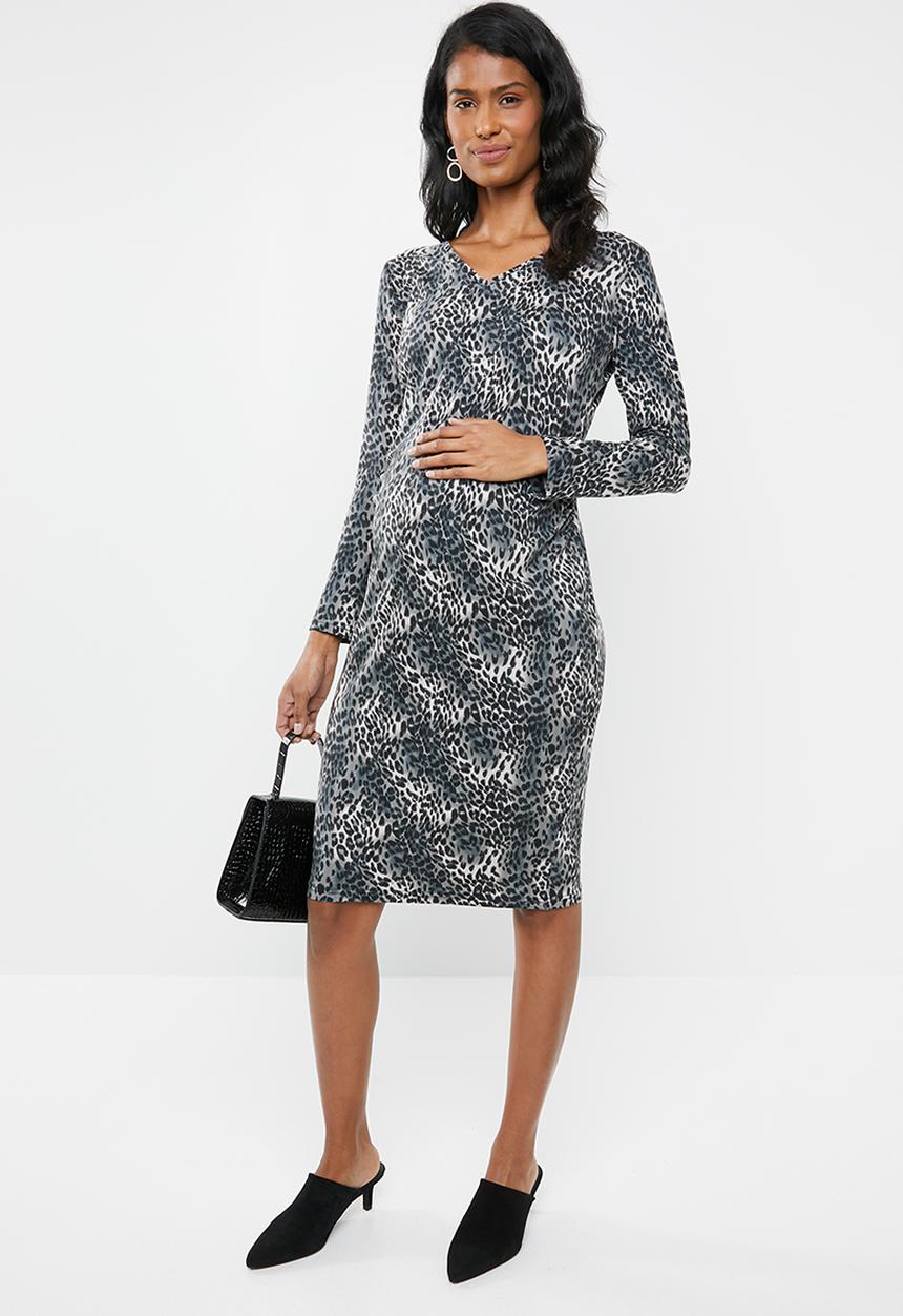 edit Maternity - V-neck bodycon dress - multi