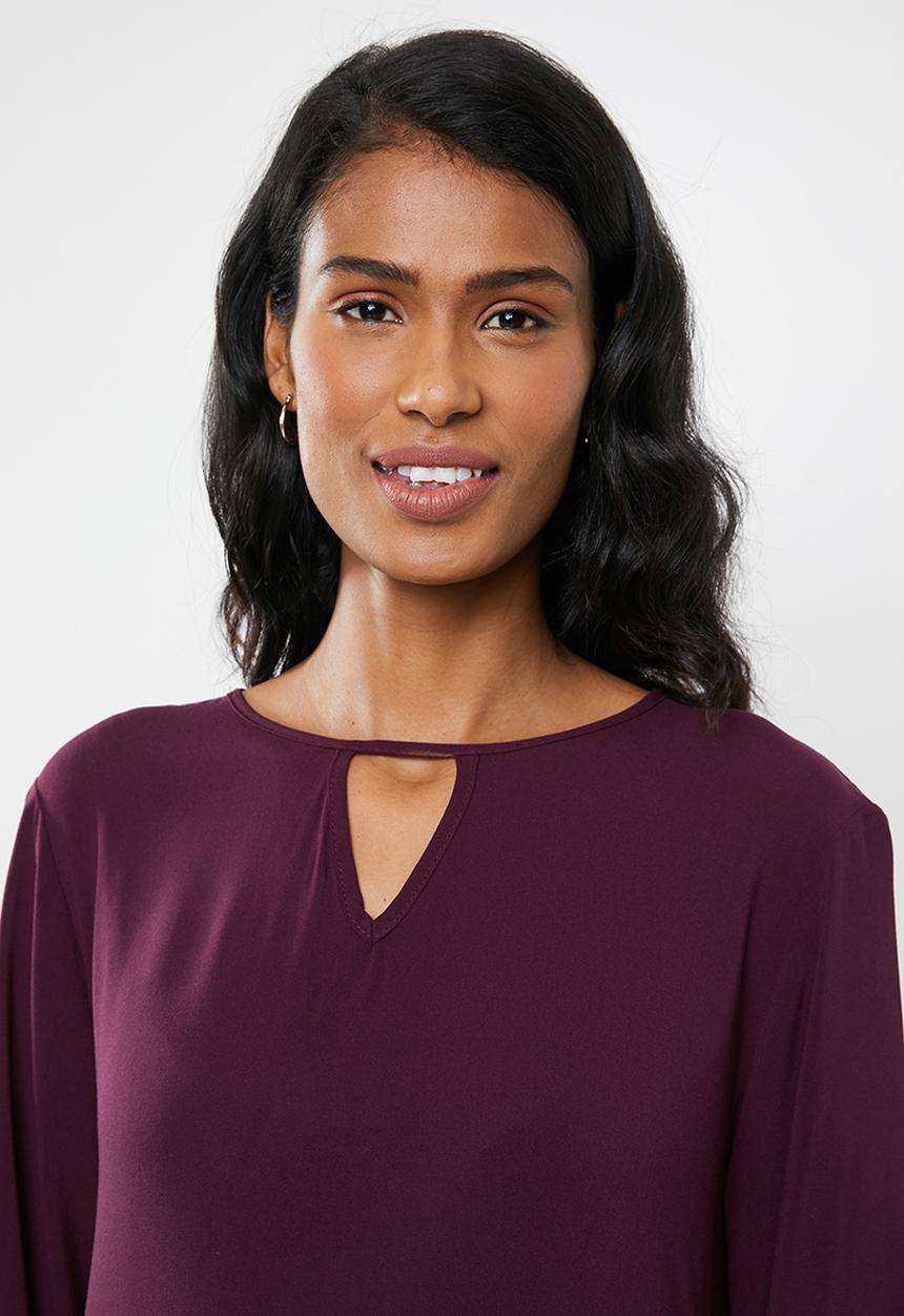 edit Maternity - Tiered peasant dress - burgundy