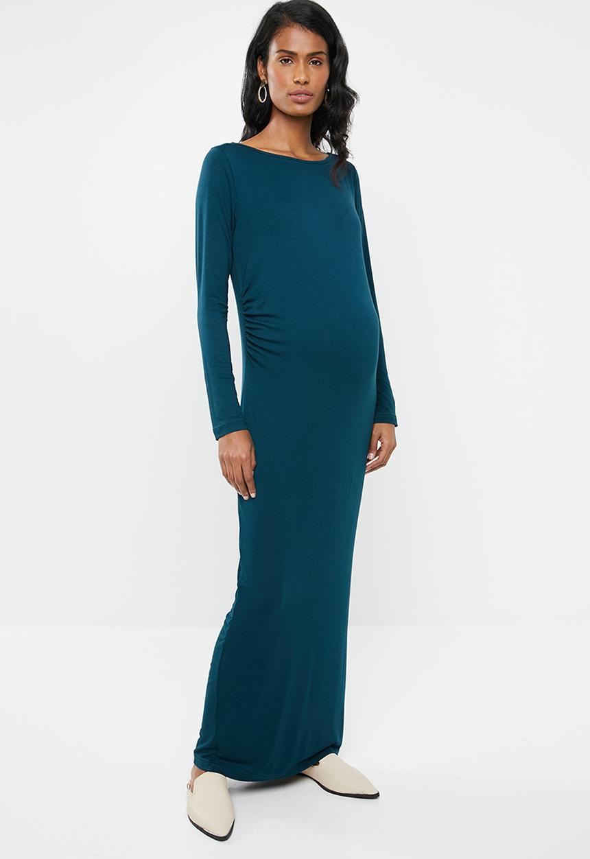 edit Maternity - Maternity Scoop neck maxi dress - blue