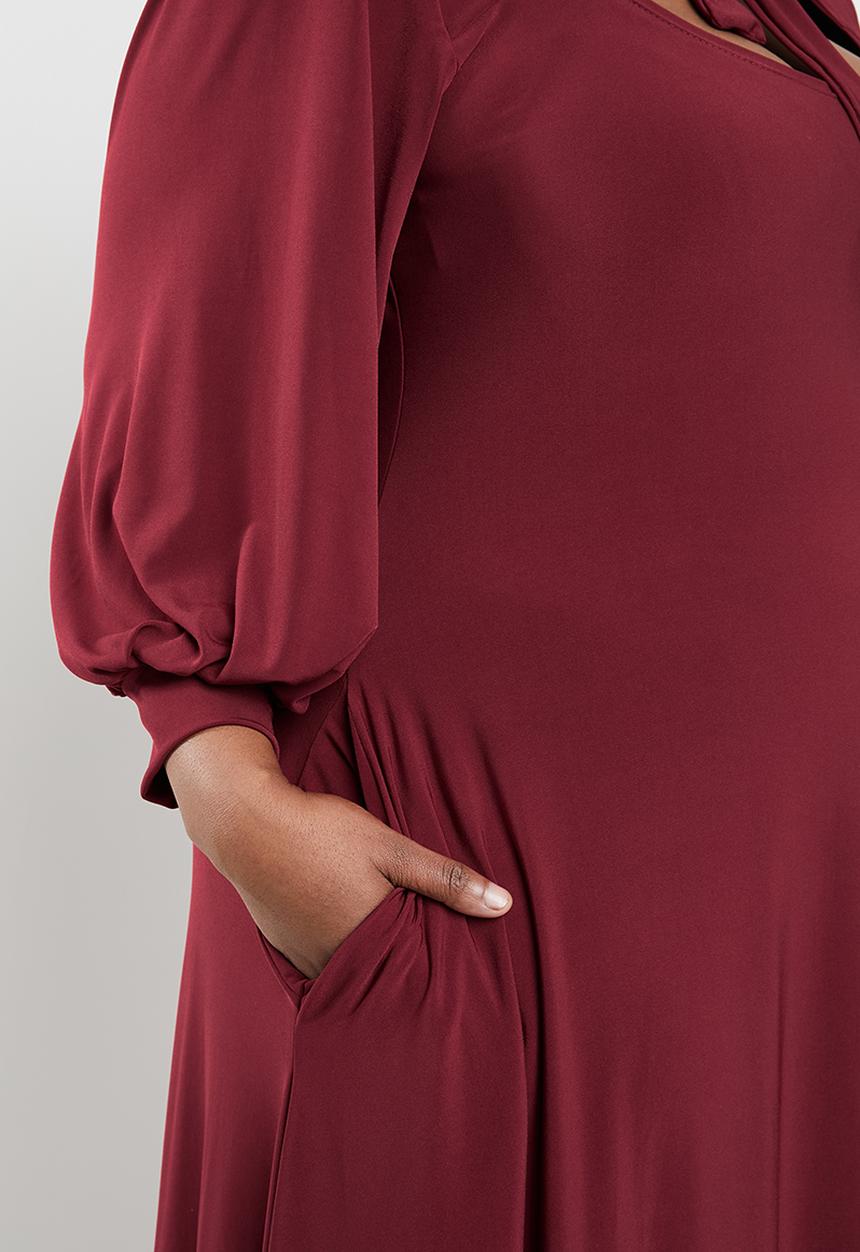 Plus-Fab - Brandy keyhole dress - maroon