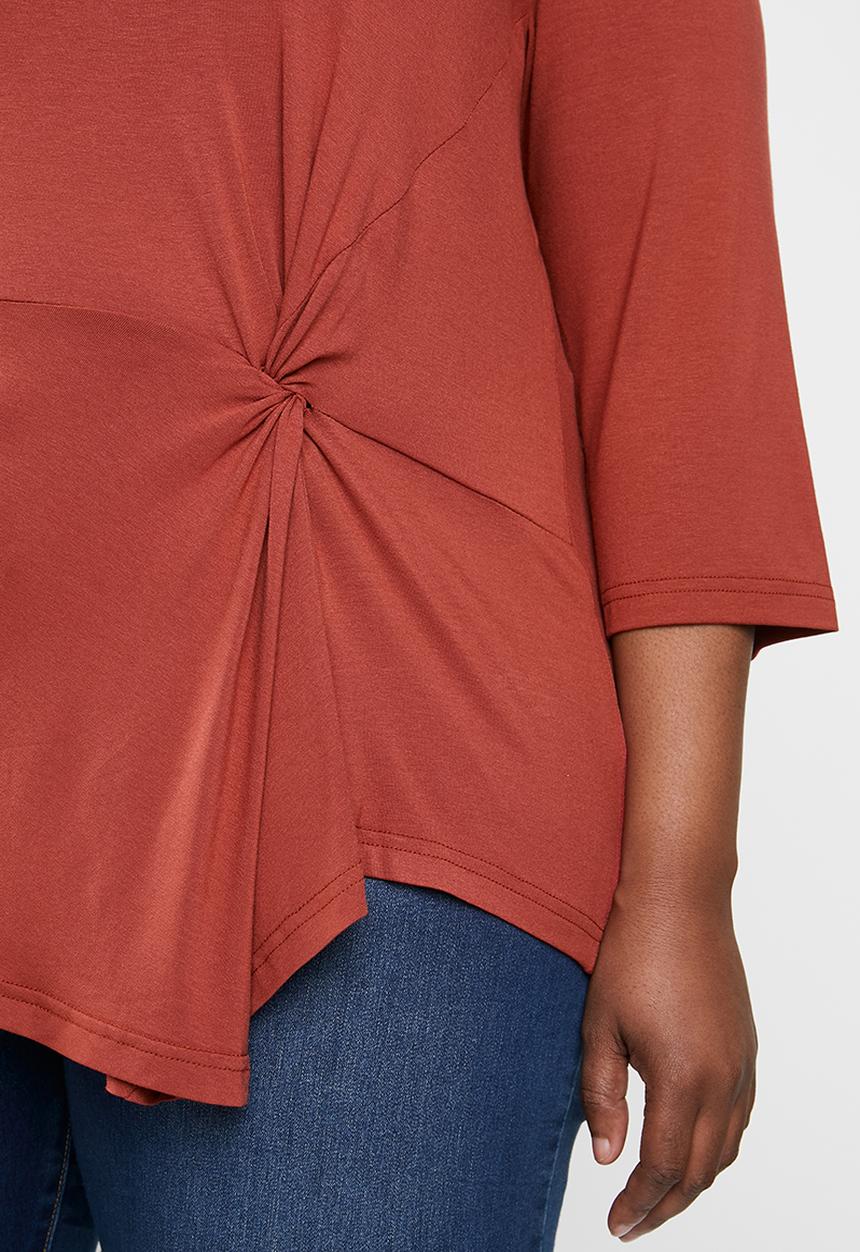 edit Plus - Asymmetrical knot top - rust