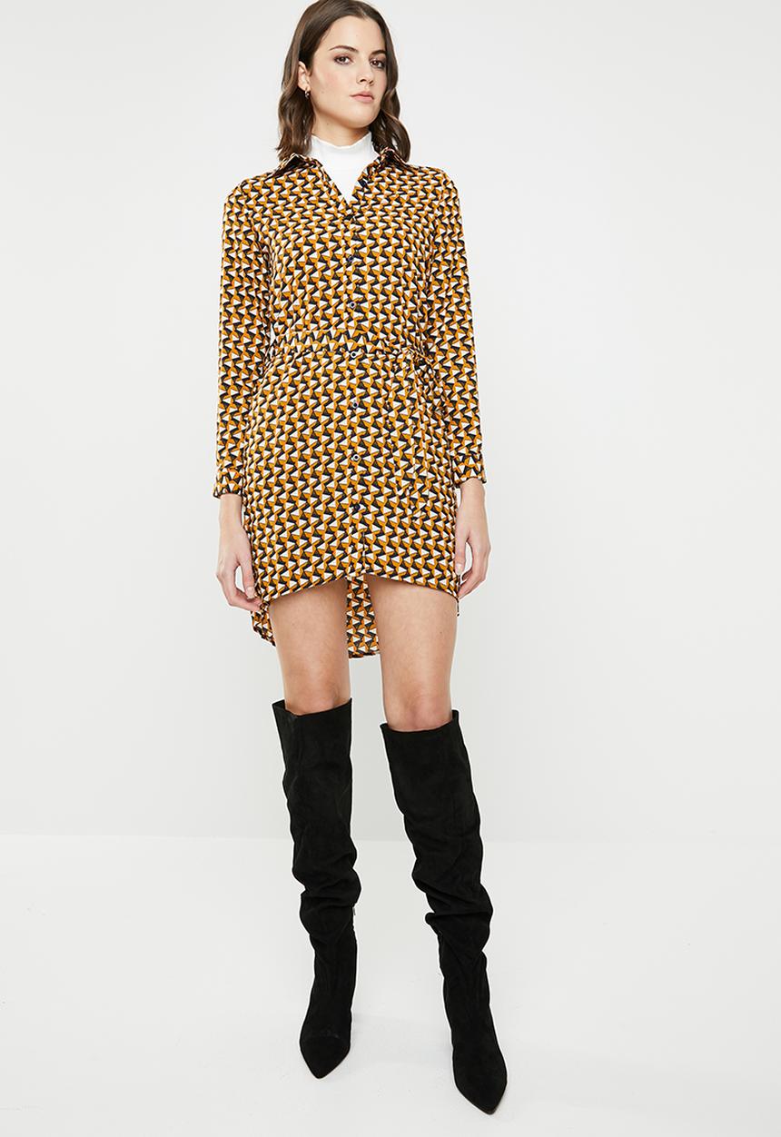 Revenge - Geometric wrap dress - multi