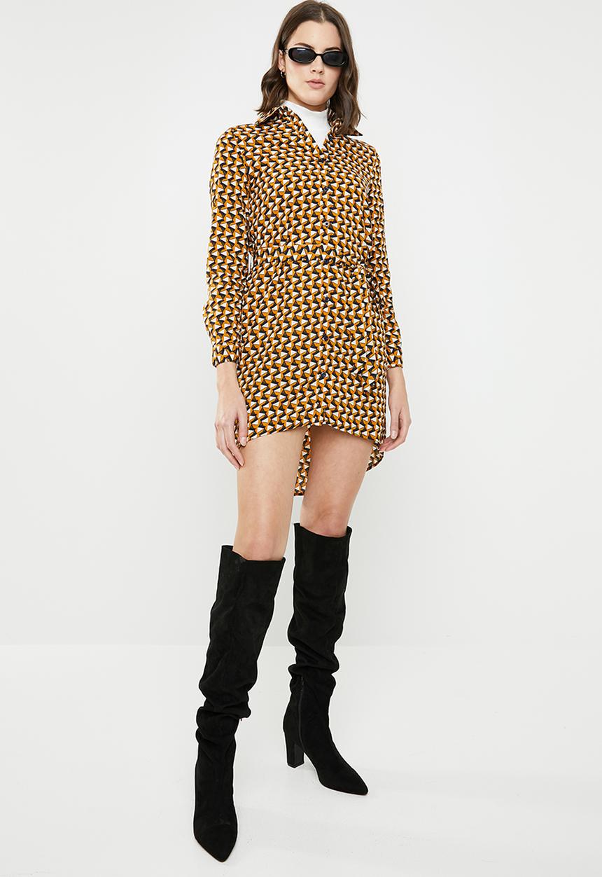 Revenge - Geometric wrap dress - multi