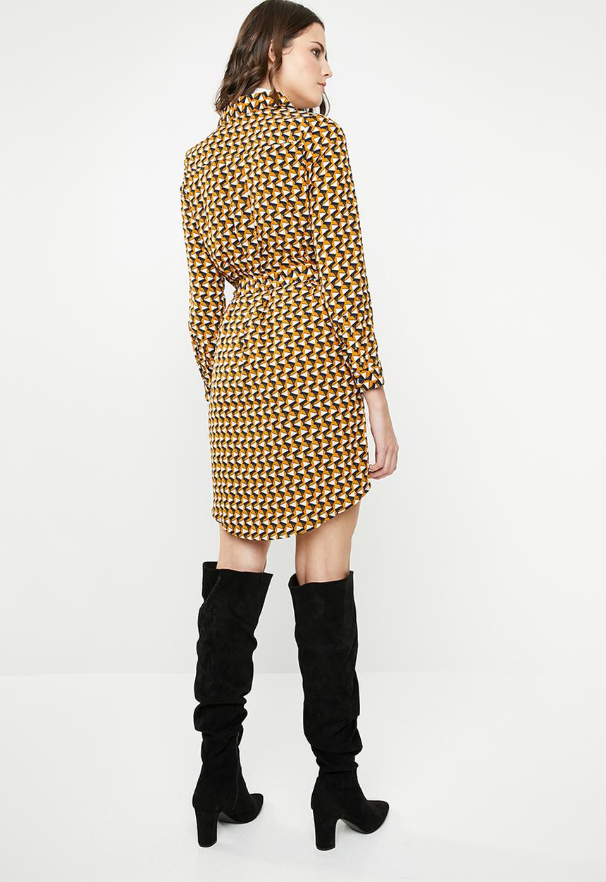 Revenge - Geometric wrap dress - multi