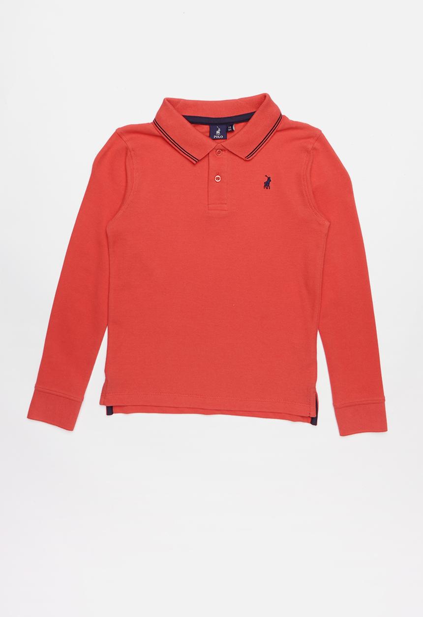 POLO - Long sleeve golfer - coral