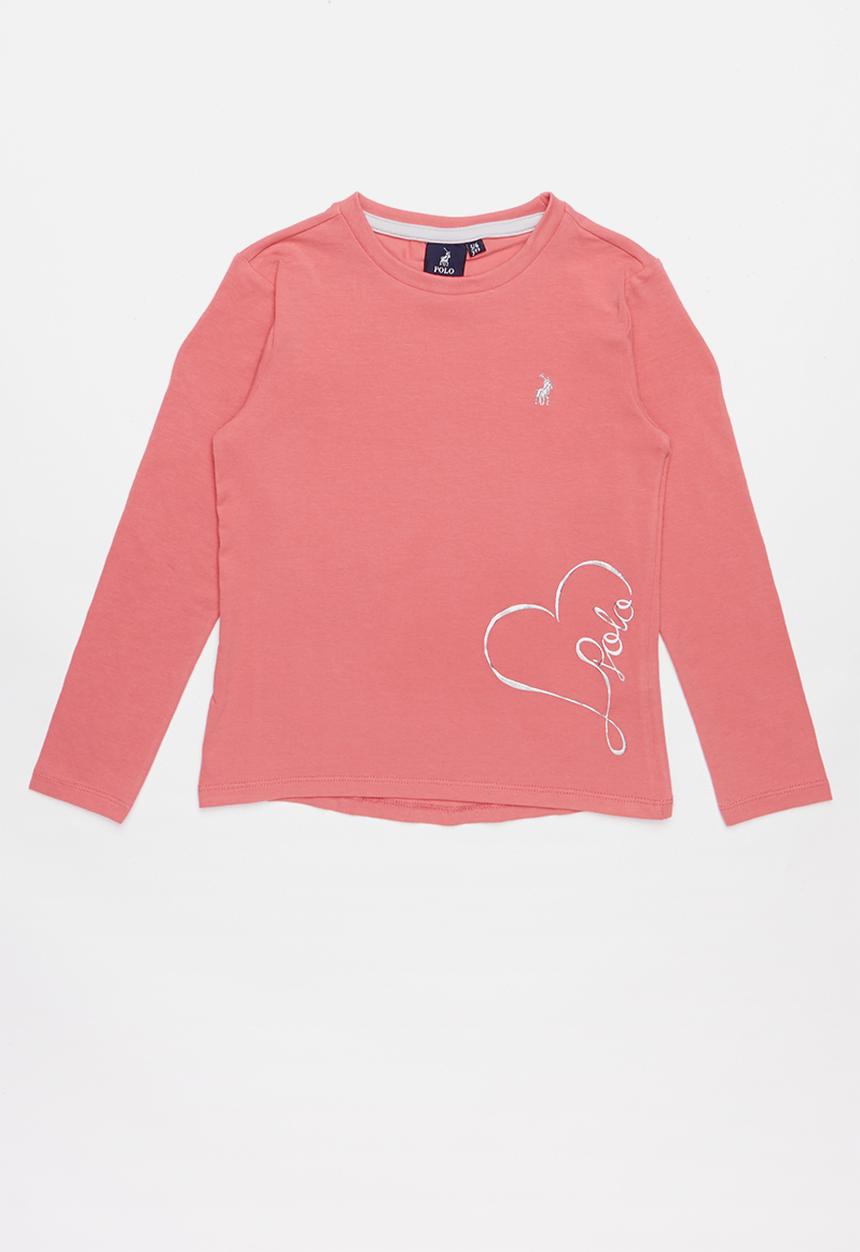 POLO - Printed long sleeve tee - pink