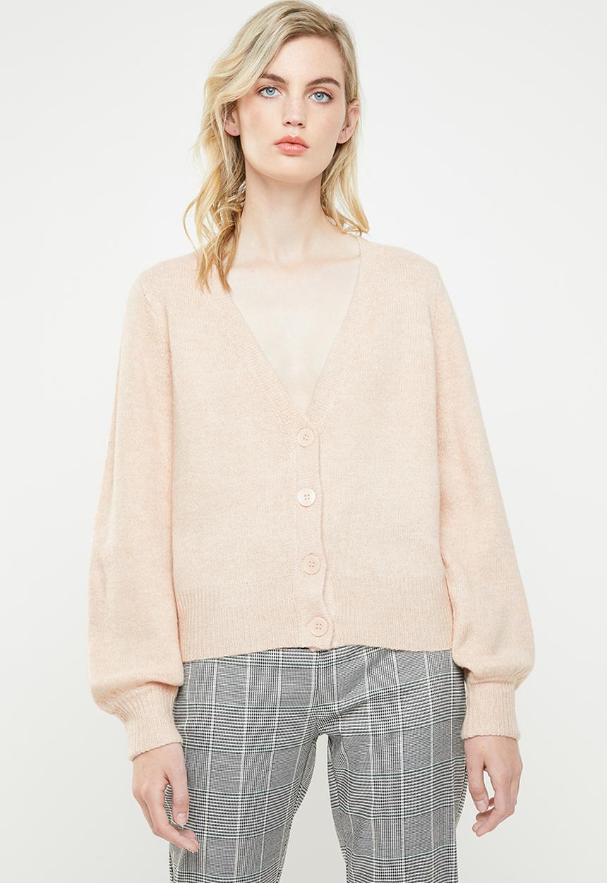 Vero Moda - Dalo long sleeve V-neck cardigan - peach 