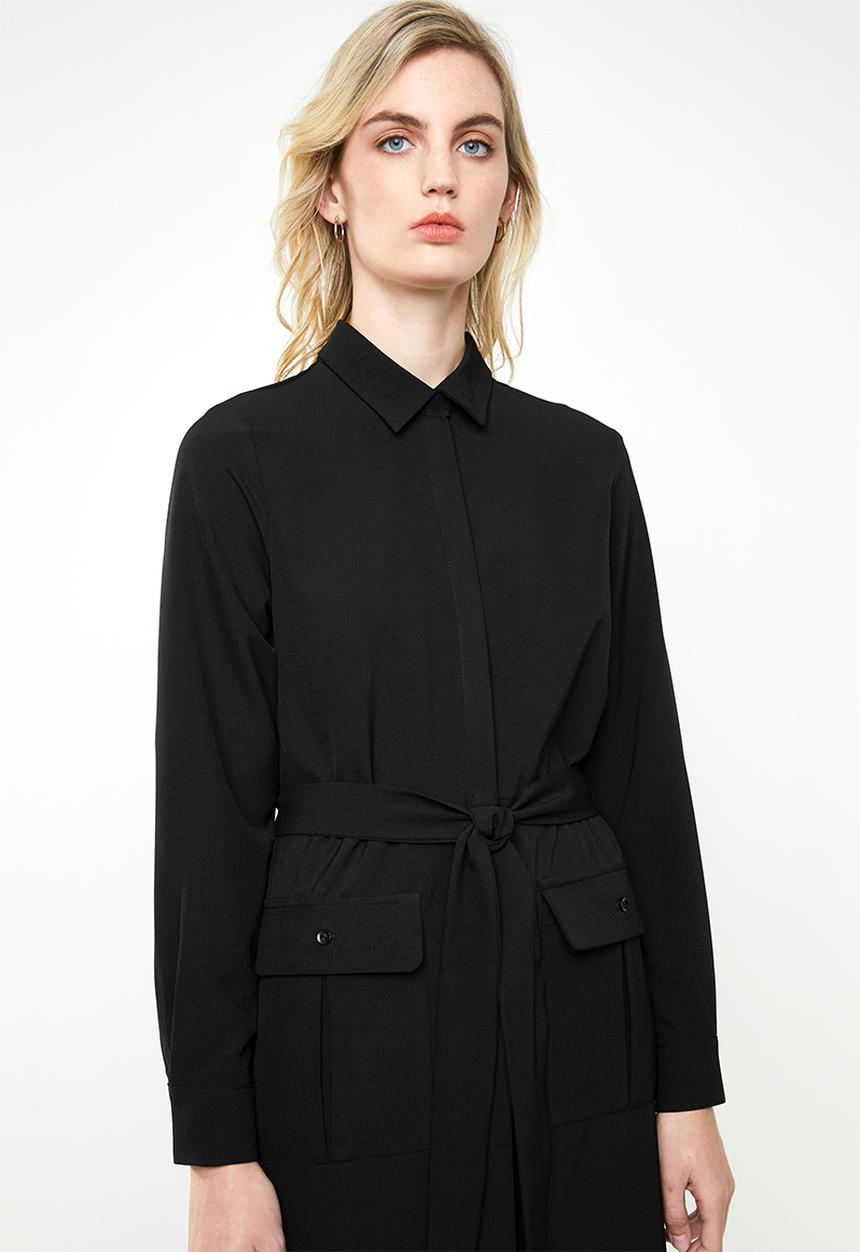 Superbalist - Utility long sleeve dress - black